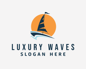 Sun Sailing Yacht  logo design