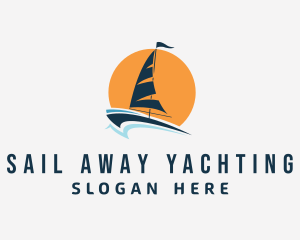 Sun Sailing Yacht  logo design