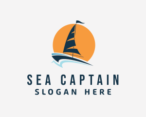 Sun Sailing Yacht  logo design