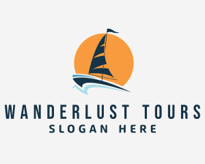 Sun Sailing Yacht  logo design