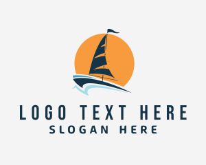 Catamaran - Sun Sailing Yacht logo design