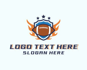 Sports - Football Fire Shield logo design