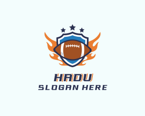 Ball - Football Fire Shield logo design