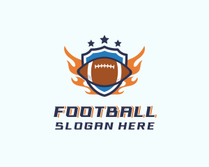 Football Fire Shield logo design