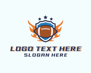 Player - Football Fire Shield logo design