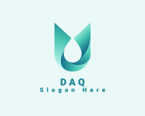 Abstract Aqua Water Droplet Logo