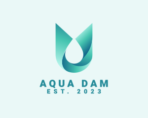 Abstract Aqua Water Droplet logo design