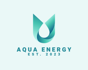 Abstract Aqua Water Droplet logo design