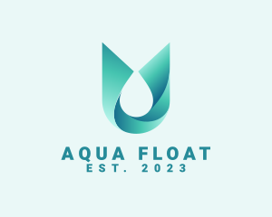 Abstract Aqua Water Droplet logo design