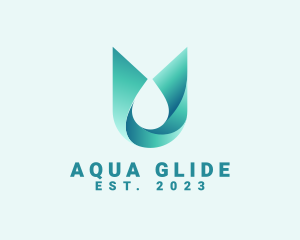 Abstract Aqua Water Droplet logo design