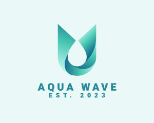 Abstract Aqua Water Droplet logo design