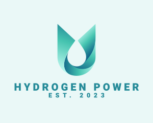 Hydrogen - Abstract Aqua Water Droplet logo design