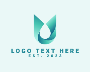 H2o - Abstract Aqua Water Droplet logo design