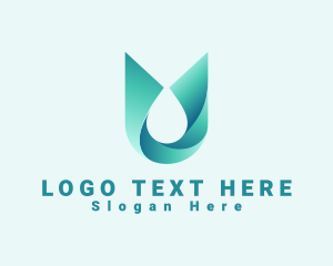 Abstract Aqua Water Droplet Logo