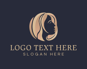 Cosmetic - Brown Hair Lady logo design