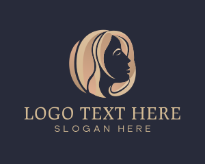 Girly - Brown Hair Lady logo design