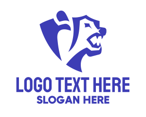 Strong - Angry Blue Bear logo design