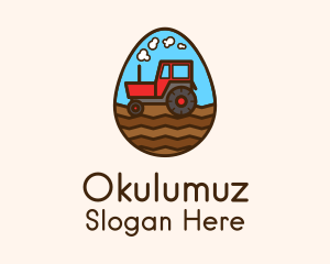 Agricultural Tractor Egg Logo