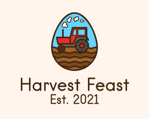 Agricultural Tractor Egg logo design