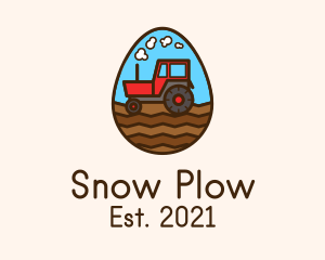 Plow - Agricultural Tractor Egg logo design