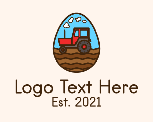 Cultivate - Agricultural Tractor Egg logo design