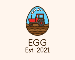 Agricultural Tractor Egg logo design