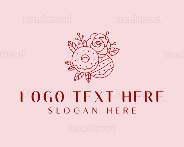 Rose Donut Pastry Logo