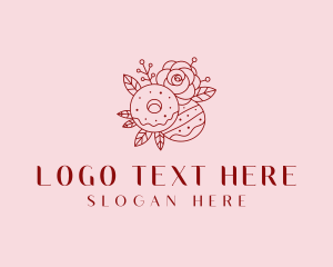 Rose Donut Pastry Logo