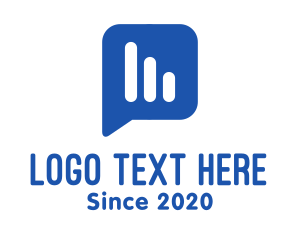 Conversation - Blue Messaging Application logo design