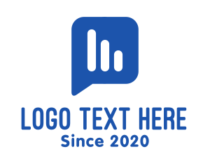 Speech Bubble - Blue Messaging Application logo design