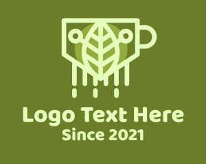 Green Tea - Organic Leaf Tea logo design