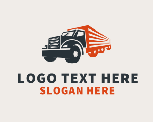 Distribution - Cargo Truck Transport logo design