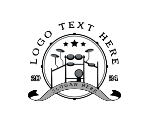 Music Teacher - Music Drum Kit logo design