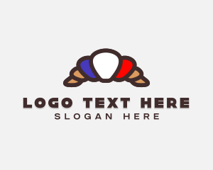 European Dish - French Croissant Bread logo design