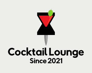 Cocktail Location Pin logo design