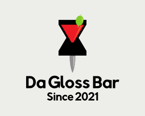 Cocktail Location Pin logo design