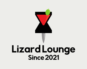 Cocktail Location Pin logo design