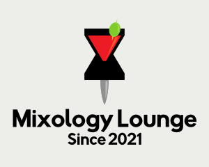 Cocktail - Cocktail Location Pin logo design