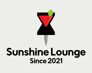 Cocktail Location Pin logo design