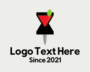 Lounge Bar - Cocktail Location Pin logo design