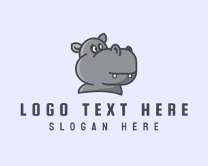 Wild - Cute Cubby Hippopotamus logo design