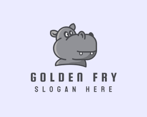 Cute Cubby Hippopotamus Logo