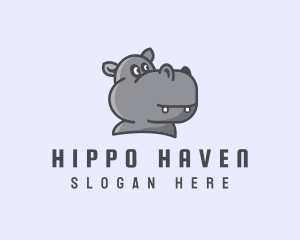 Cute Cubby Hippopotamus logo design