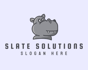 Cute Cubby Hippopotamus logo design