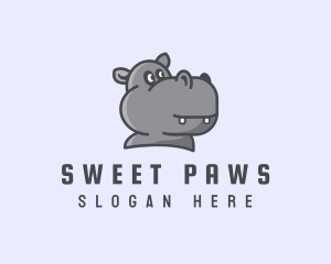Adorable - Cute Cubby Hippopotamus logo design