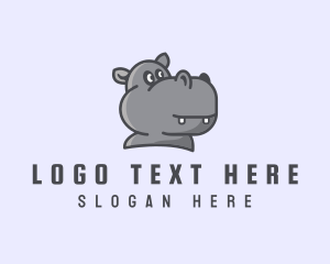 Cute Cubby Hippopotamus Logo