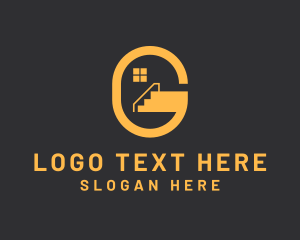 Loft - Yellow Stairs Letter G logo design