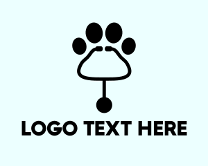 Black - Paw Stethoscope Veterinary logo design