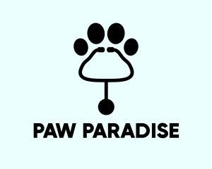 Paw Stethoscope Veterinary logo design