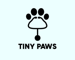 Paw Stethoscope Veterinary logo design